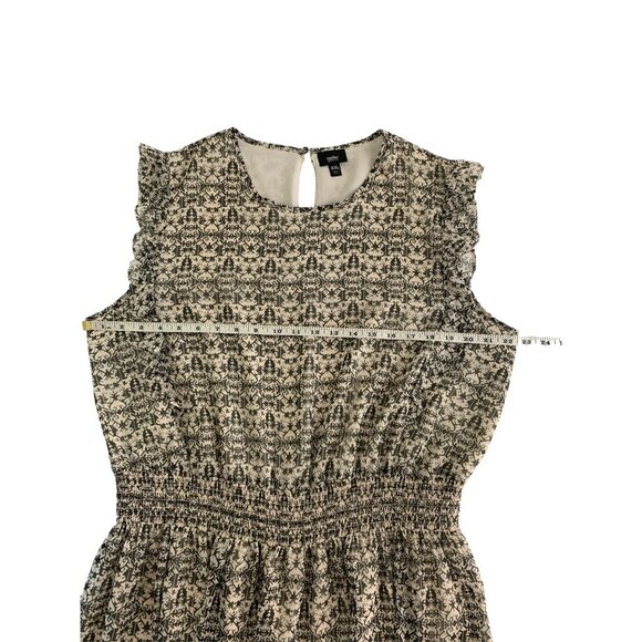 Mossimo Ruffled Short Sleeve Patterned Dress Elastic Waist Keyhole Back XXL - Picture 7 of 10